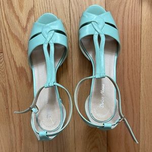 Modcloth Dolce Nome Pastel Mint Block Heels